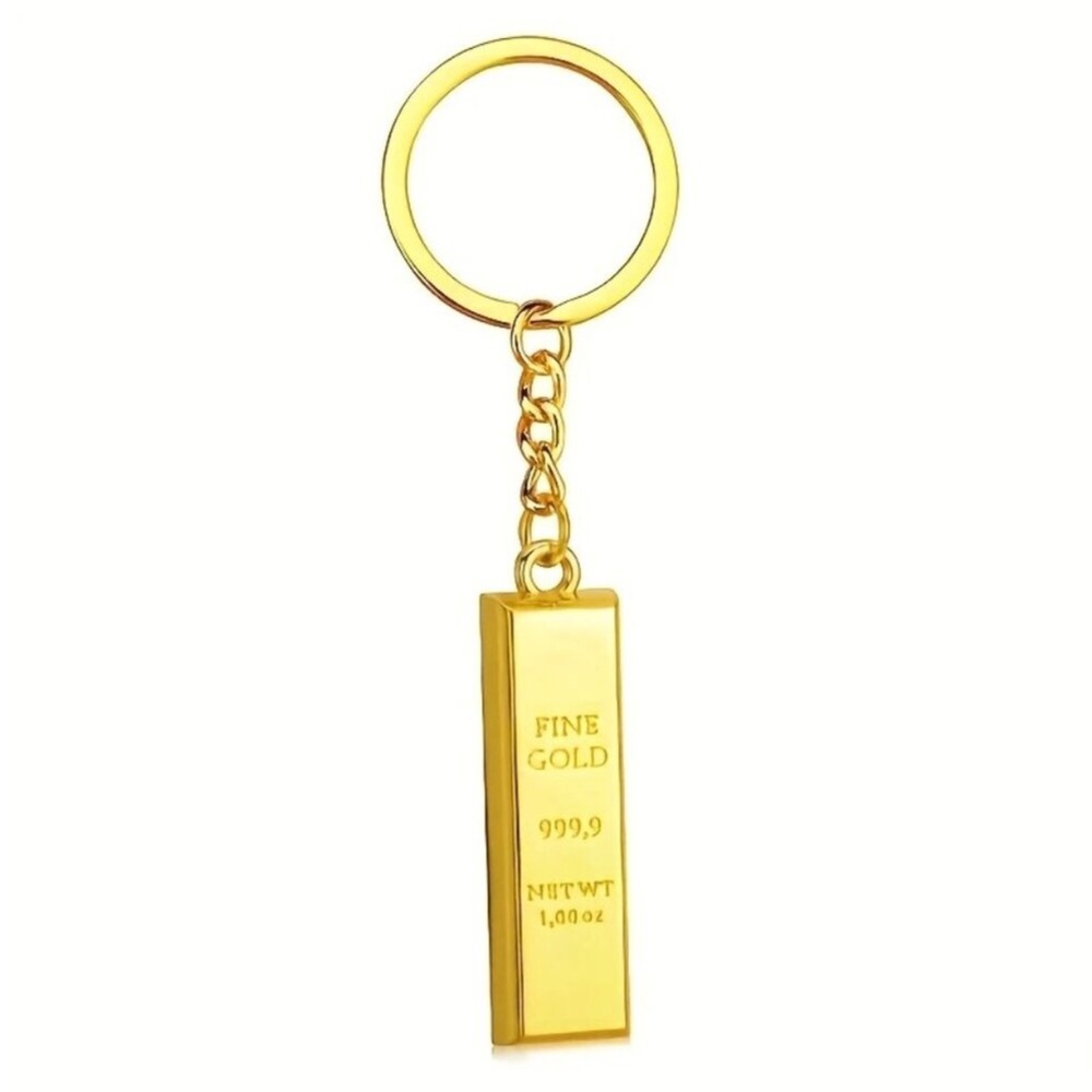 Gold Bar Key Chain Unisex Color Gold